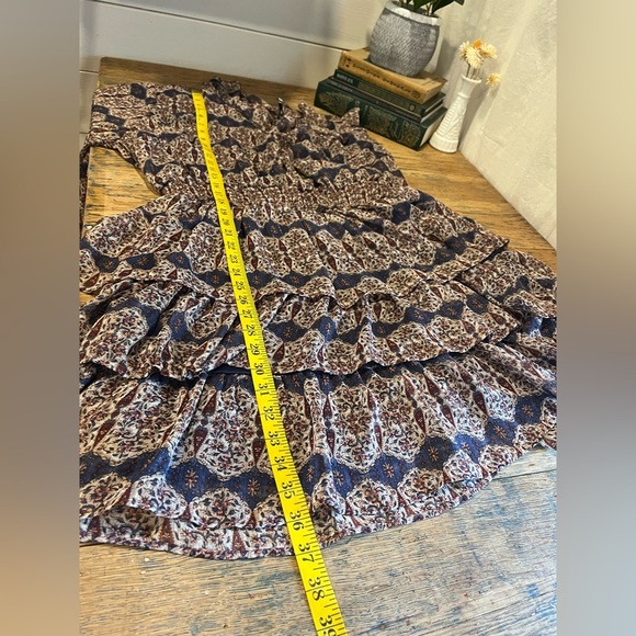 💙 DEX – Navy, Cream & Burgundy Print Dress – Size 2X - Picture 11 of 11